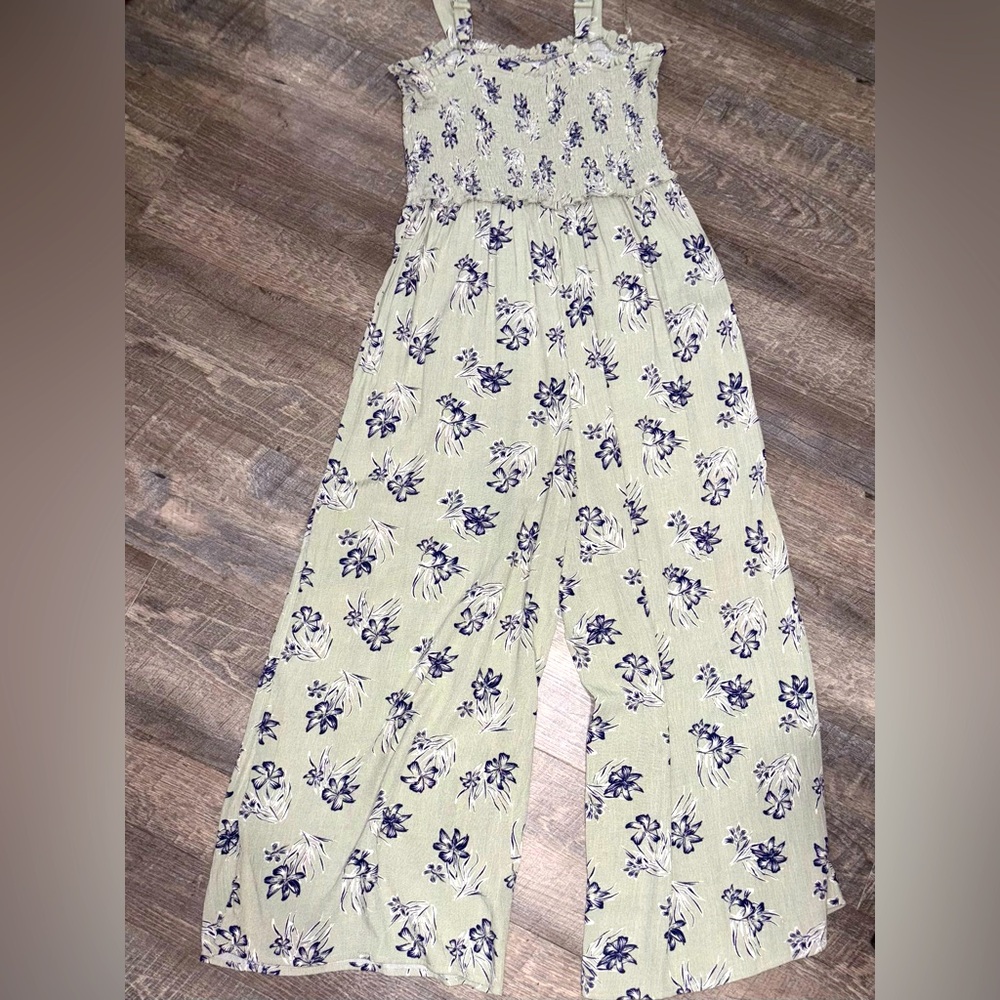 ANGEL’S Forever Young JUMPSUIT | SMOCKED | COLOR SAGE-BLUE-WHITE | SIZE: LARGE |